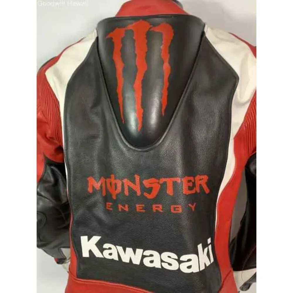 KAWASAKI MONSTER MOTORBIKE RACING LEATHER JACKET